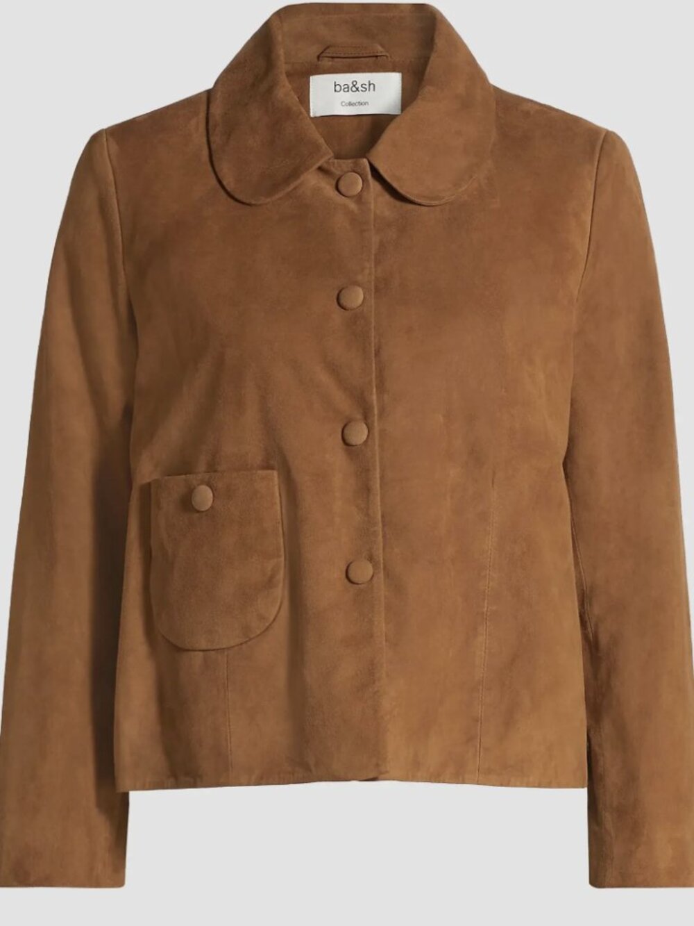 ba&sh Milos Leather Jacket in Camel Brown - Size 2 Like New